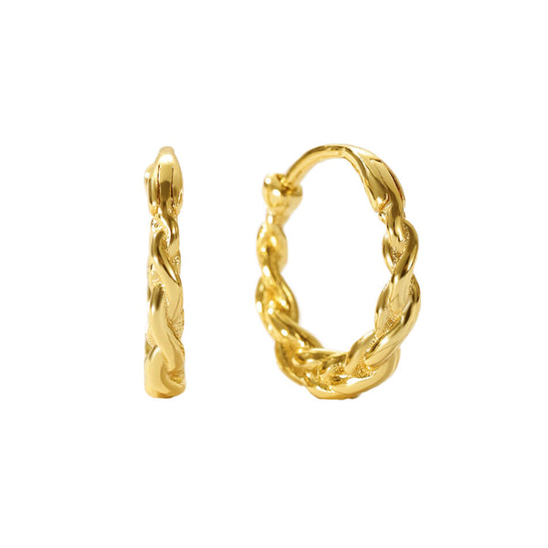 VFE0203 Minimalist Twist Rope Hoops Earrings