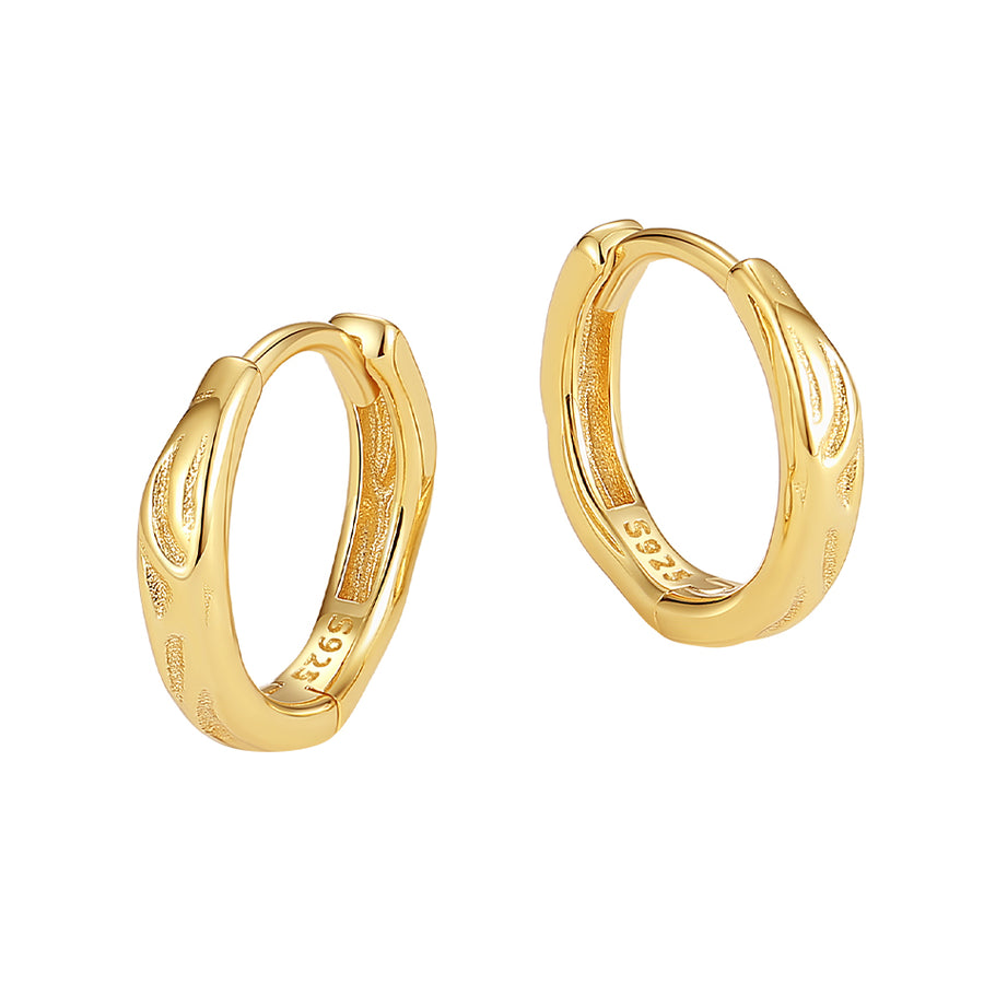 VFE0435 Bold Organic Huggie Hoop Earrings