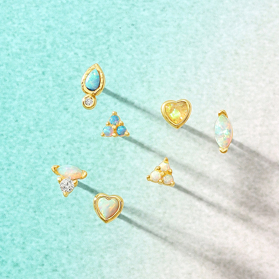 October Opal Birthstone Studs