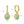 VFE0594 Green Aventurine Bezel Oval Drop Hoop Earrings