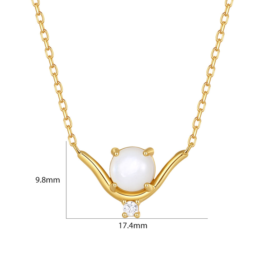 VFX0548 Nestled  Shell Pearl Pendant Necklace