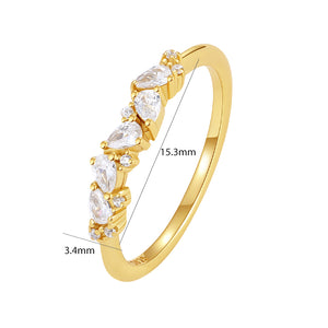 VFJ0593 Stacked Pear Cut CZ Ring