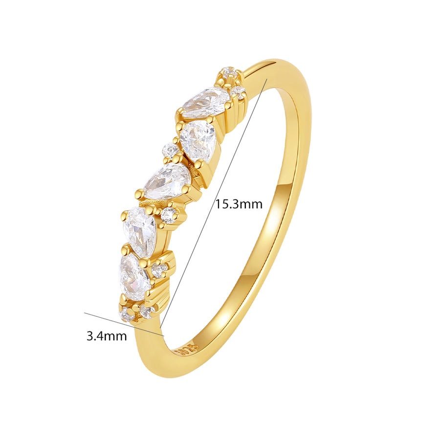 VFJ0593 Stacked Pear Cut CZ Ring