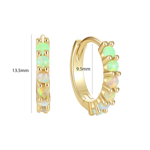 VFE0217 Rainbow Opal Stone Hoop Earrings