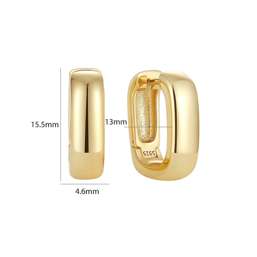 VFE0307 High Polish Geometric Huggie Hoop Earring