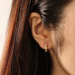 FE2162 925 Sterling Silver Demi-Fine Marquise Cubic Zircon Hoop Earrings