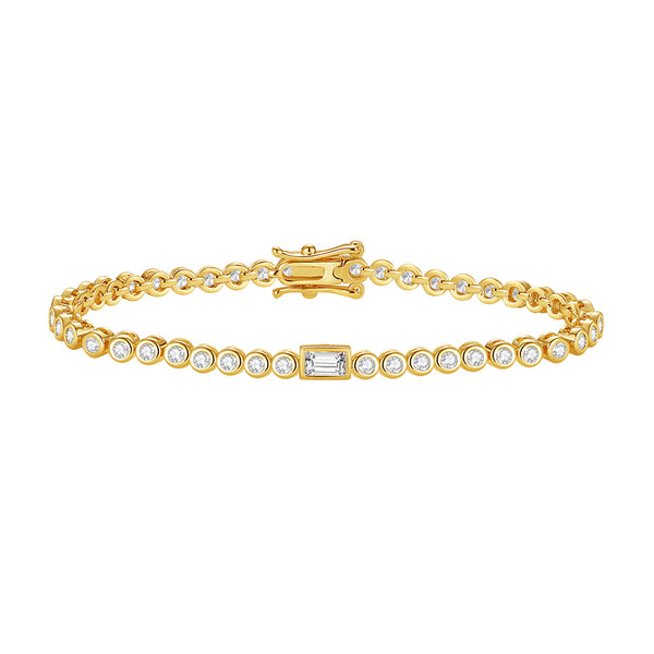 VFS0715 Baguette CZ Tennis Bracelet