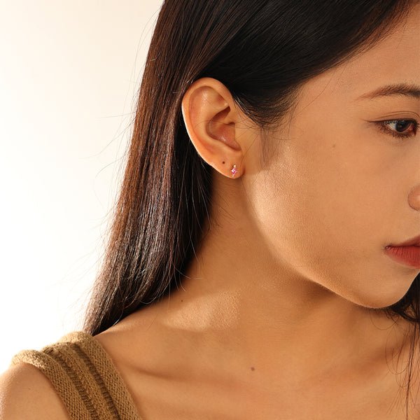 VFE0043 Minimalist Geometry CZ Stud Earrings