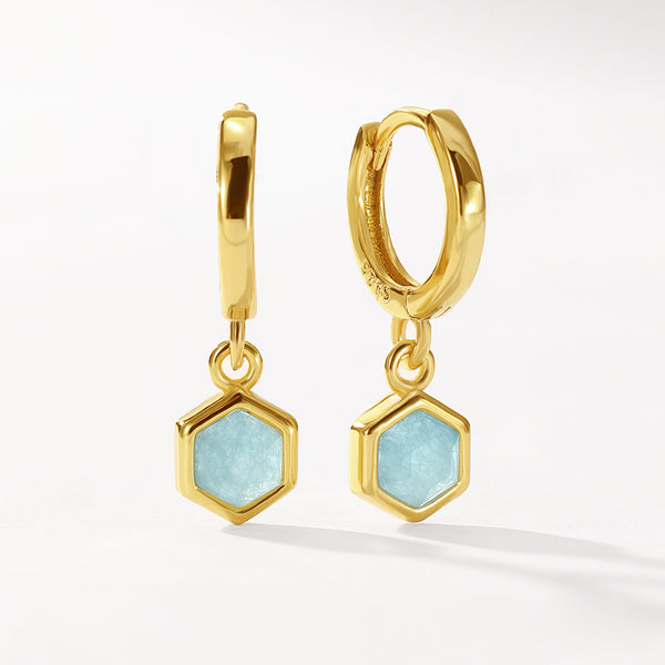 VFE0241 Birthstone Hoop Dangle Earrings