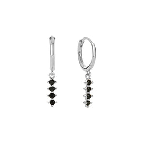 FE2745 925 Sterling Silver Multicolored Zirconia Dangle Hoop Earrings