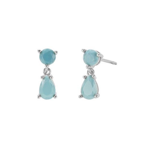 FE2774 925 Sterling Silver Cubic Zirconia Waterdrop Stud Earring