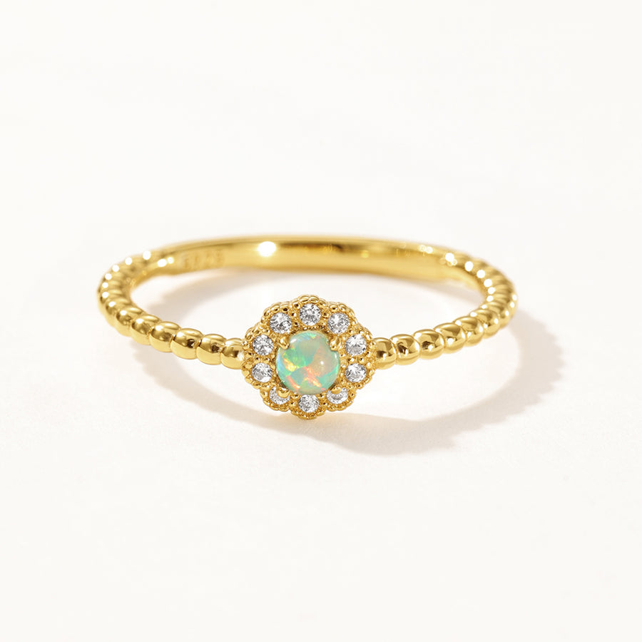 VFJ0160 Colorful Opal Mini Flower Women Ring