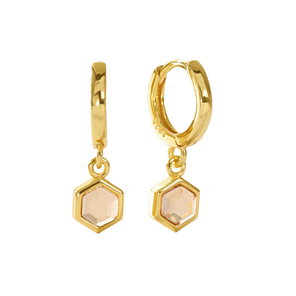 VFE0241 Birthstone Hoop Dangle Earrings