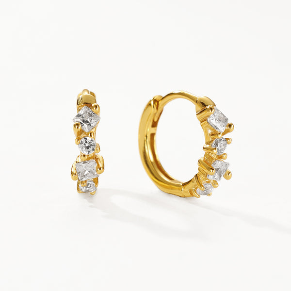 FE3099 Stacked Zirconia Hoop Earring