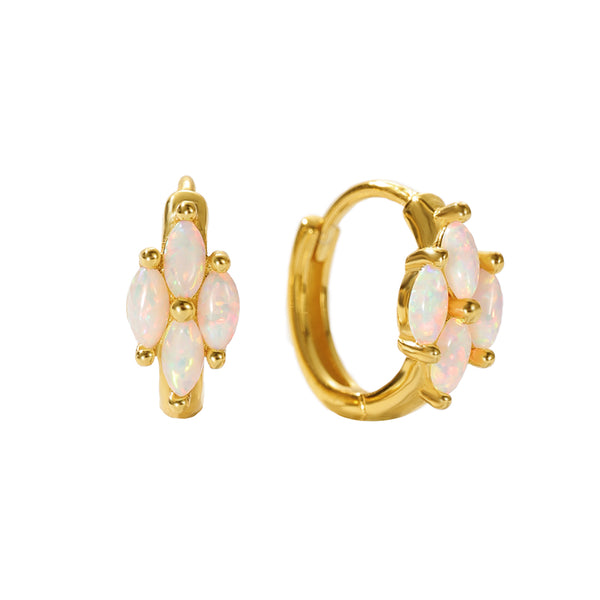 VFE0183 Quartet Marquise Hoop Earrings