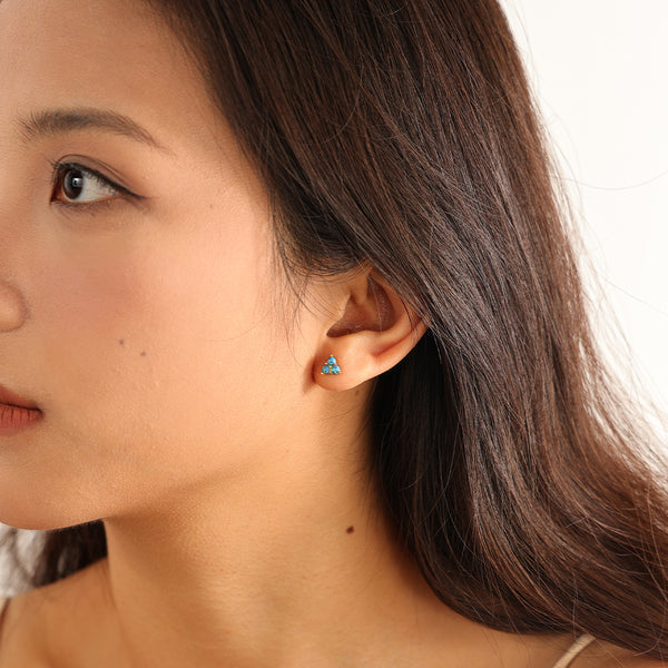 VFE0270 Colorful Opal Trio Mini Stud Earrings