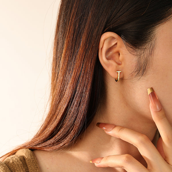 FE2780 925 Sterling Silver U Shape Hoop Earring