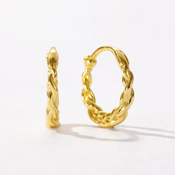 VFE0203 Minimalist Twist Rope Hoops Earrings