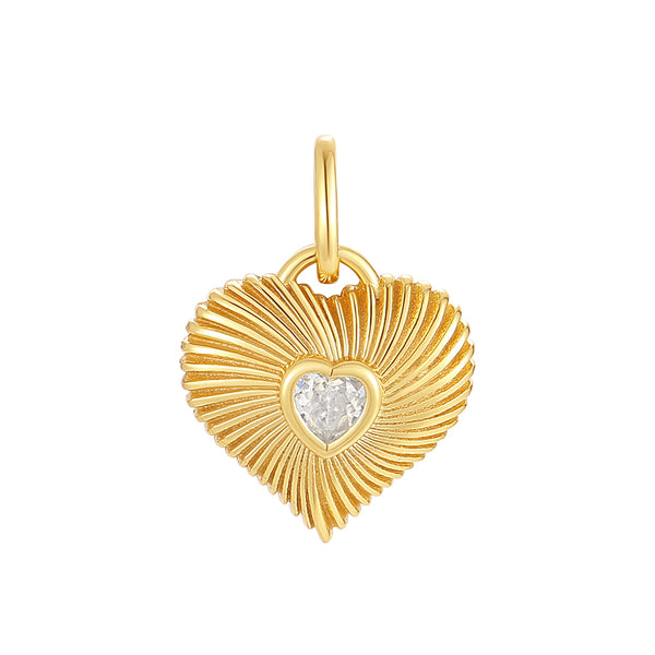 VFD0651 Zircon Heart Charm Pendant