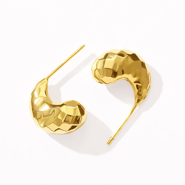 BVFE0719 Faceted Comma Half Hoop Earrings