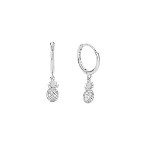 FE2731 925 Sterling Silver Cubic Zirconia Pineapple Dangle Earrings