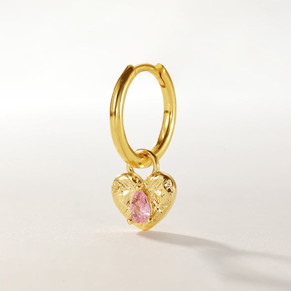 VFD0126 I Love You CZ Heart Charm Pendant For Earrings Making