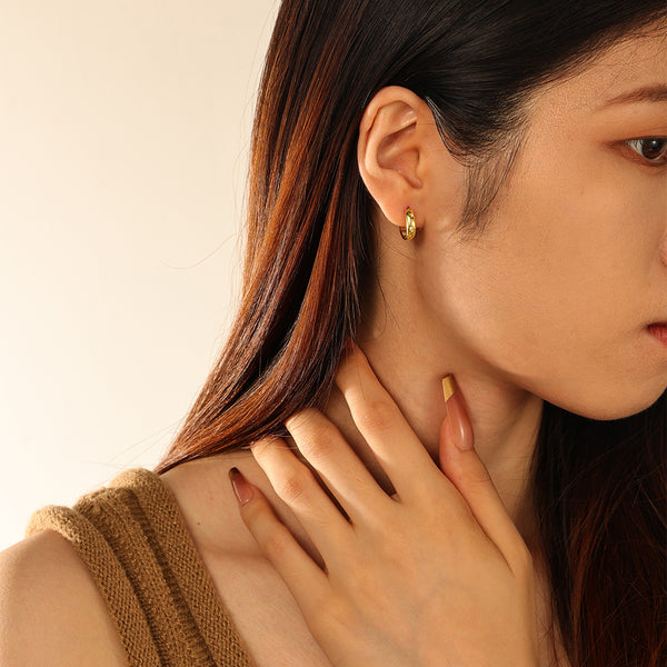 FE2836 925 Sterling Silver Cubic Zirconia Zirconia Star Hoop Earrings