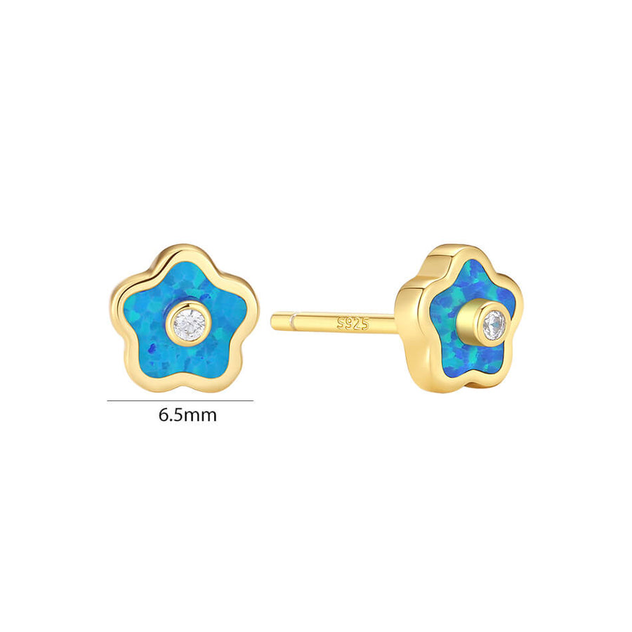 VFE0266 Opal & Cubic Zirconia Mini Stud Earrings