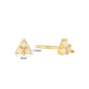 VFE0353 Blue White Opal Trio Mini Stud Earring