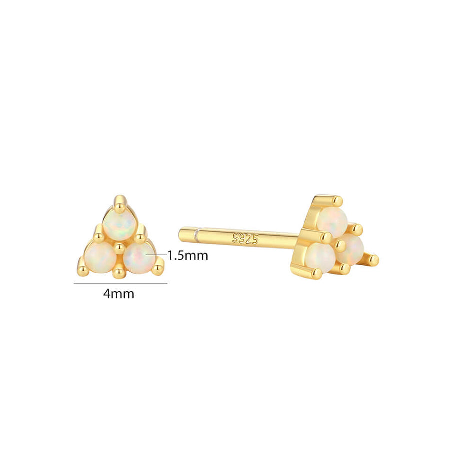 VFE0353 Blue White Opal Trio Mini Stud Earring