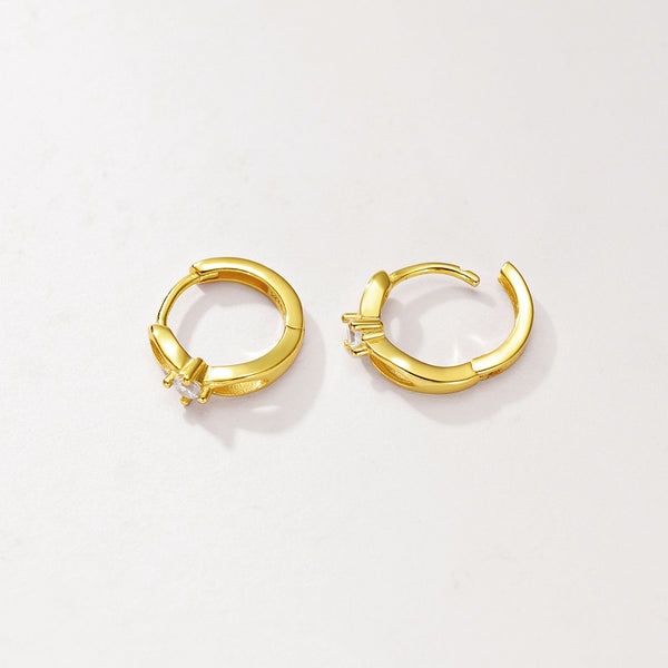 FE2932 925 Sterling Silver Geometric Infinity Hoop Earring