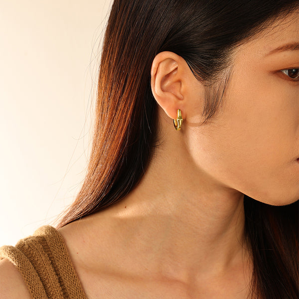 FE2863 925 Sterling Silver Classic Glossy Hoop Earrings