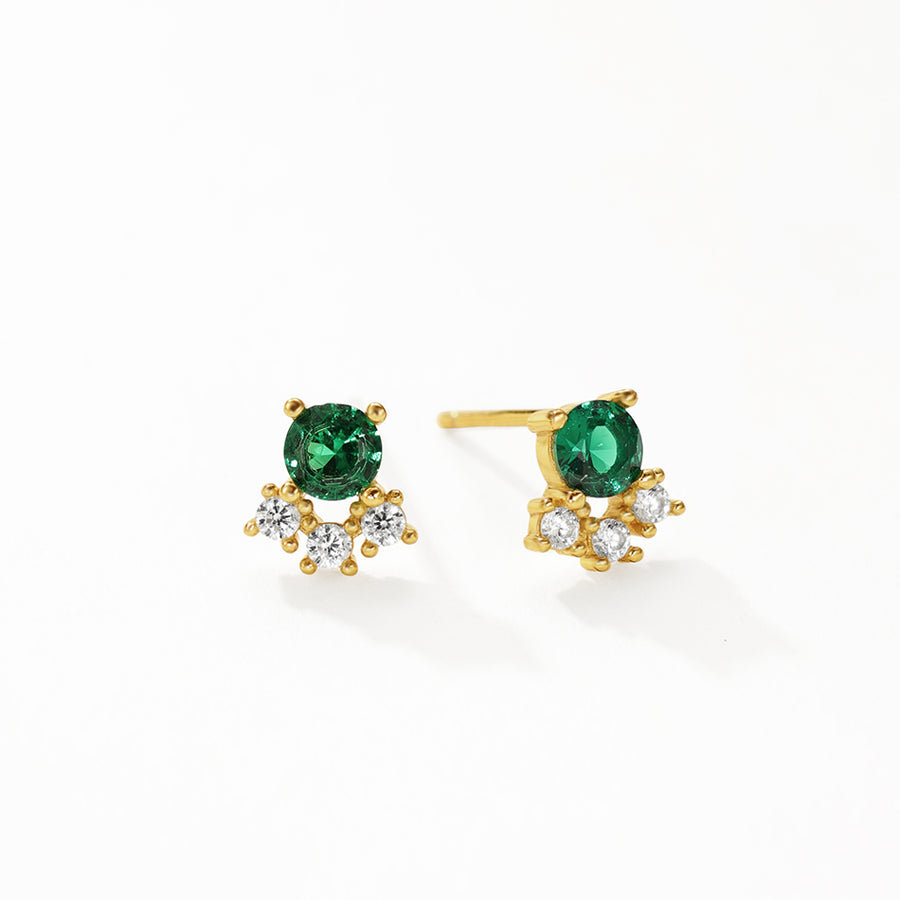 FE3187 Vintage Emerald Stud Earring