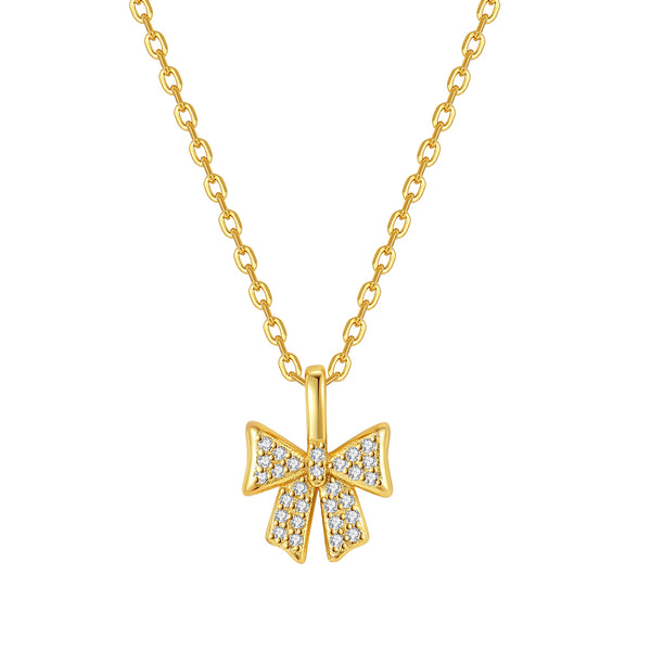 VFX0756 Bowknot CZ Pendant Necklace