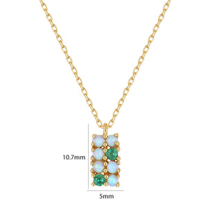 VFX0394 Opal Rectangle Lattice Necklace