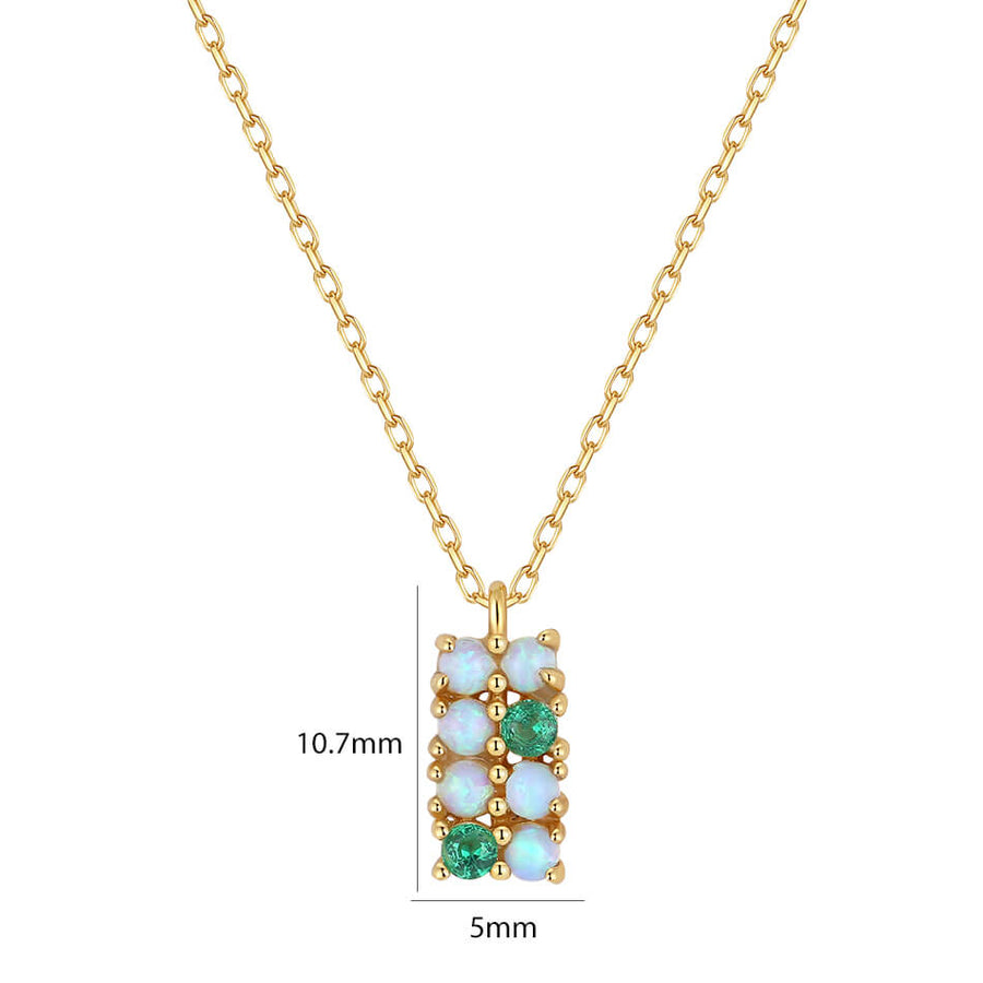 VFX0394 Opal Rectangle Lattice Necklace