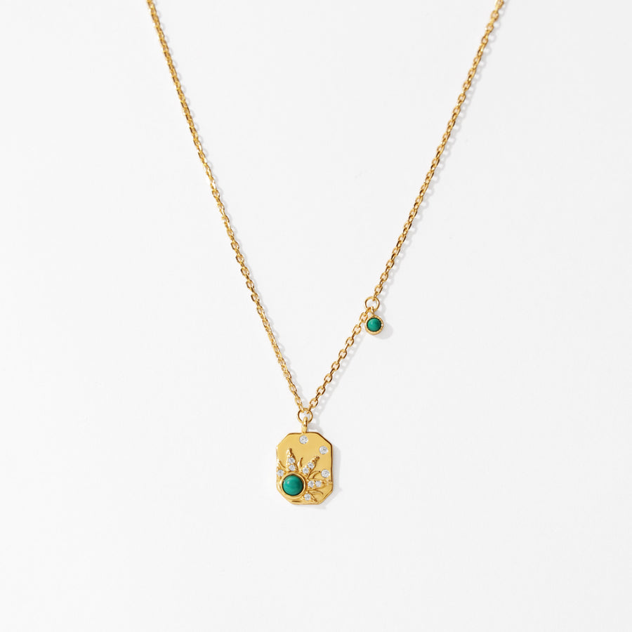 VFN0108 Turquoise Square Sunflower Necklace