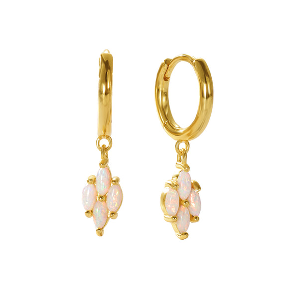 VFE0184 Diamond-Shaped Opal Pendant Earrings