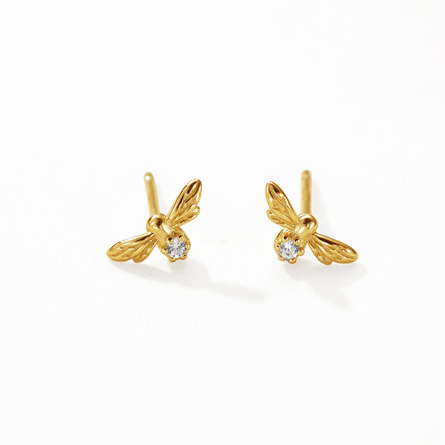 FE3147 CZ Insect Dragonfly Stud Earring