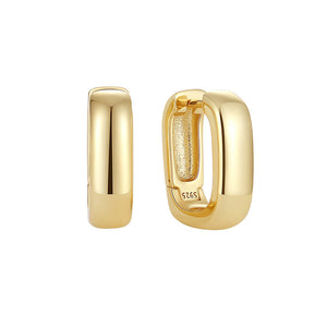 VFE0307 High Polish Geometric Huggie Hoop Earring