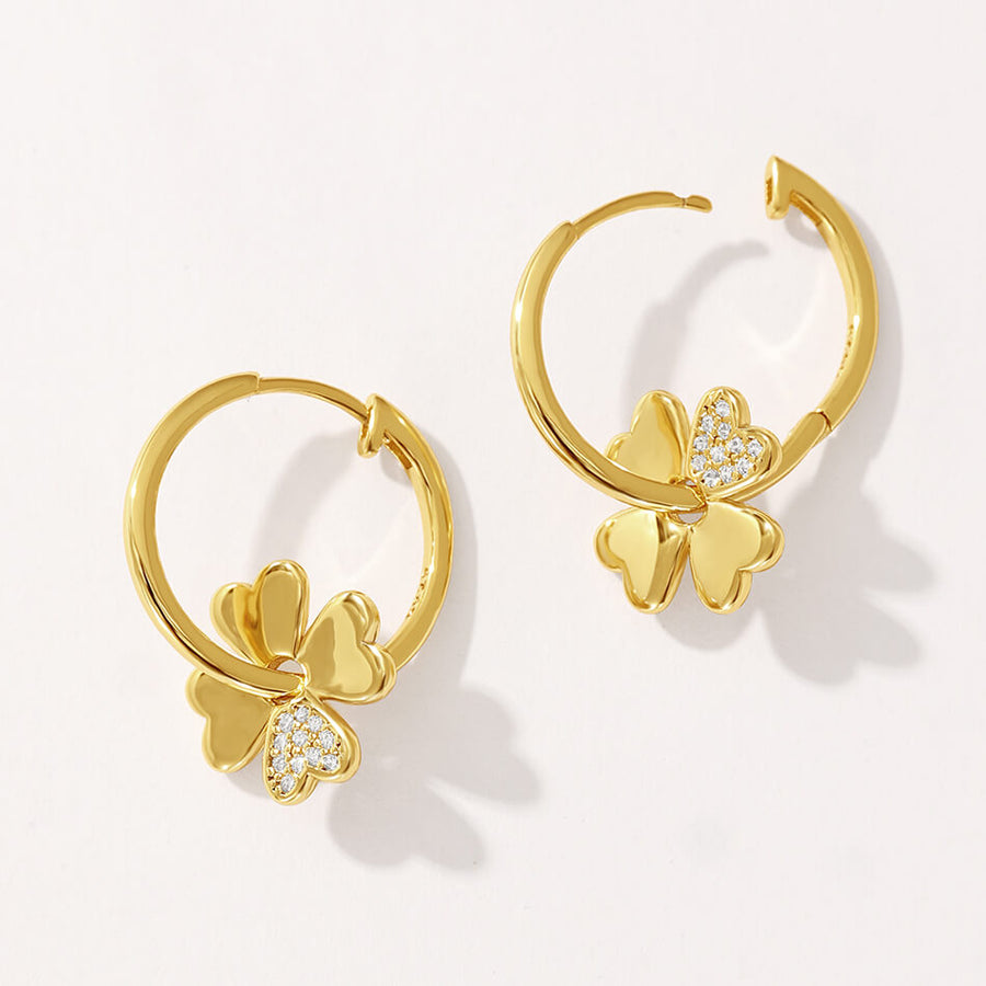 VFE0305 Four Leaf Clover Hoop Earring