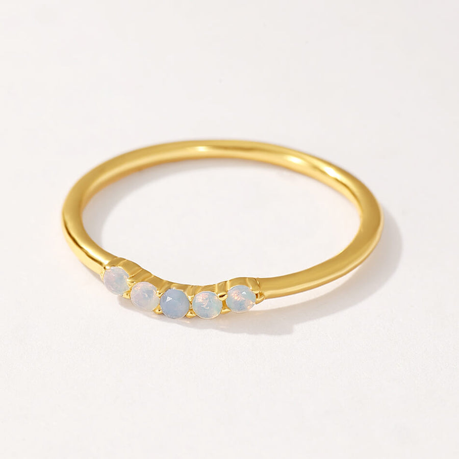 VFJ0322 Gemstone Smile Stacking Ring