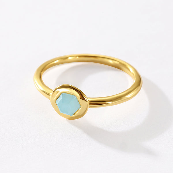 VFJ0479 Hexagon Gemstone Ring