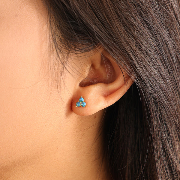 VFE0270 Colorful Opal Trio Mini Stud Earrings