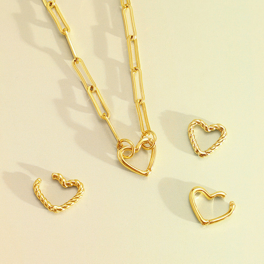 VFD0504 Heart Twist Push Necklace Clasp Buckle