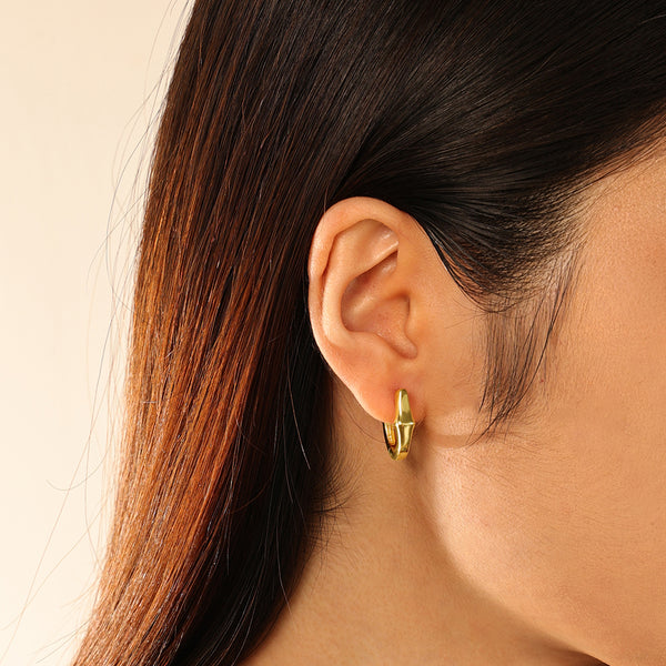 FE2863 925 Sterling Silver Classic Glossy Hoop Earrings