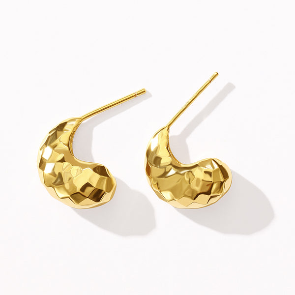 BVFE0719 Faceted Comma Half Hoop Earrings