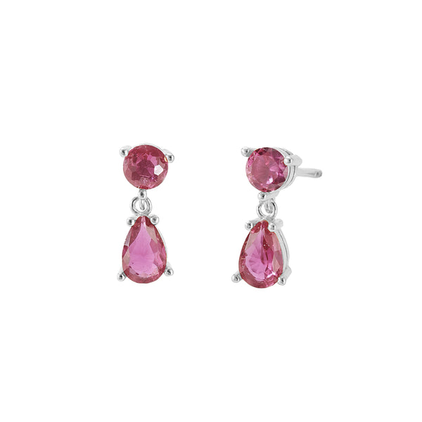 FE2774 925 Sterling Silver Cubic Zirconia Waterdrop Stud Earring