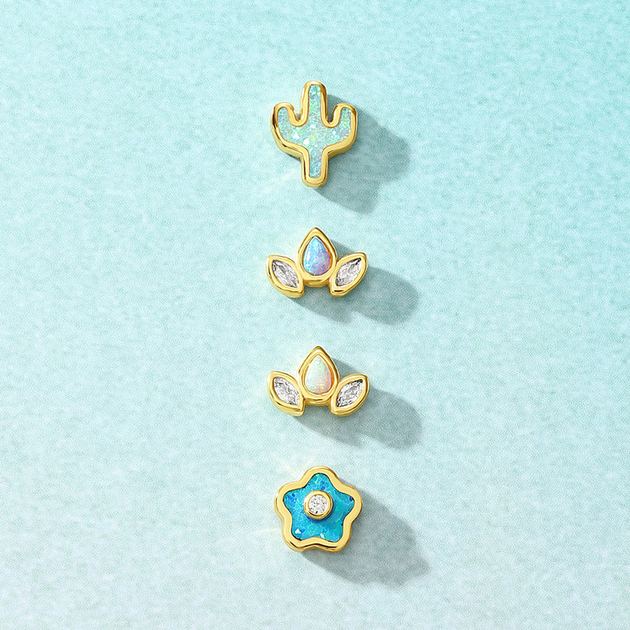 October Opal Birthstone Studs