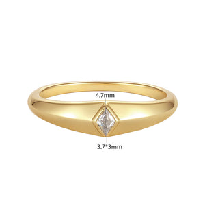 VFJ0348 Rhombic Zircon Dome Ring